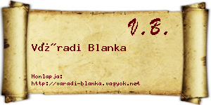 Váradi Blanka névjegykártya
