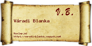 Váradi Blanka névjegykártya